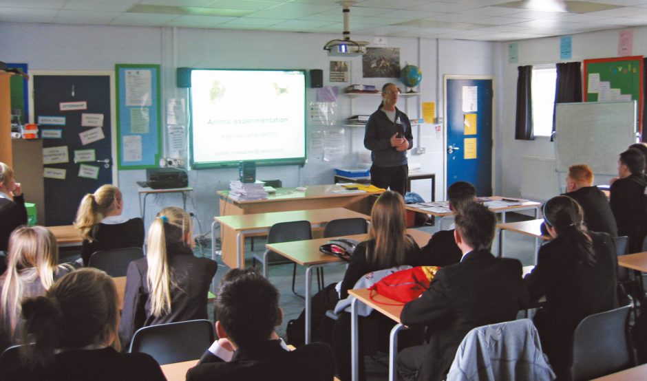 School speaker giving a talk