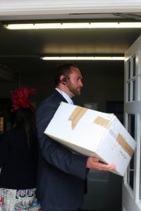 The petition was collected by the head of PR for Ascot Racecourse and a security guard, who then hurried off with them