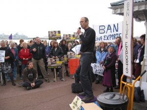 Andrew speaking at live export demonstration