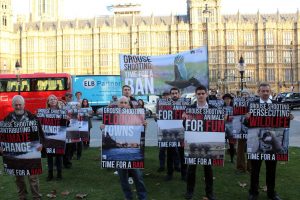 Rally outside Parliament against grouse shooting