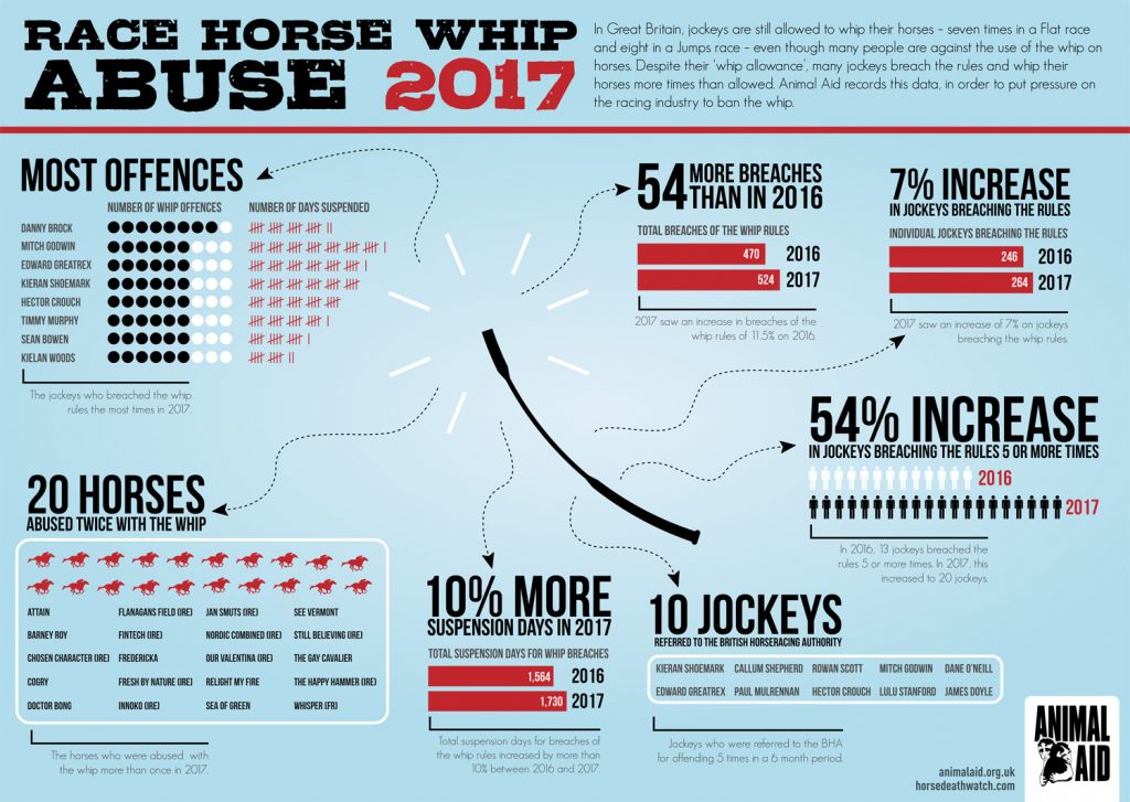 Whip Abuse in UK horse racing Infographic 2017