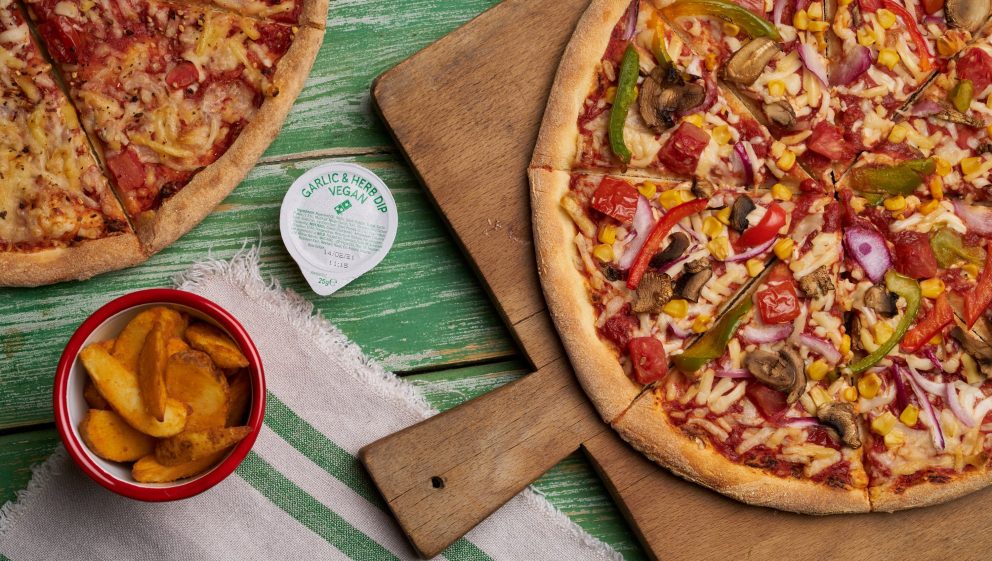 Both new pizzas: The Vegan Margareta (L) and Vegan Vegi Supreme (R). Image: Domino's