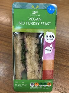 Boots Vegan No Turkey Feast sandwich