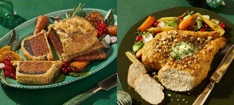 Morrisons vegan turkey and wellington 768x345 1 Vegan Christmas options in UK supermarkets