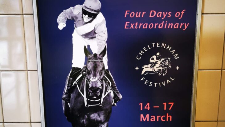 Cheltenham poster with whip airbrushed out