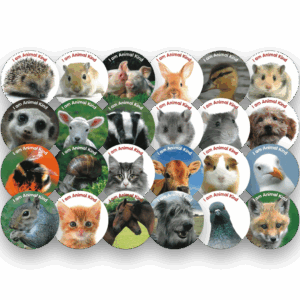 Primary 'I am Animal Kind' Stickers (24 per A4 sheet)